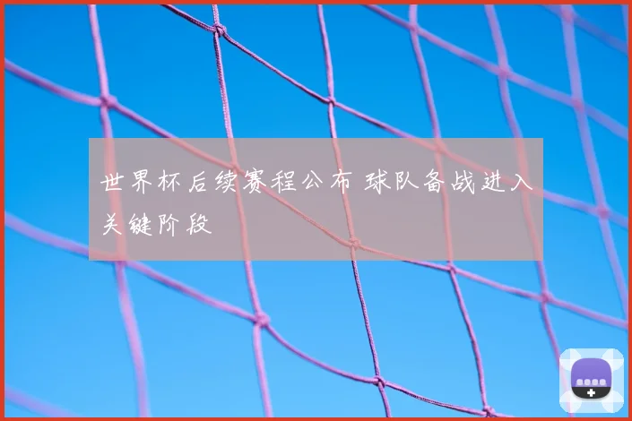 世界杯后续赛程公布 球队备战进入关键阶段