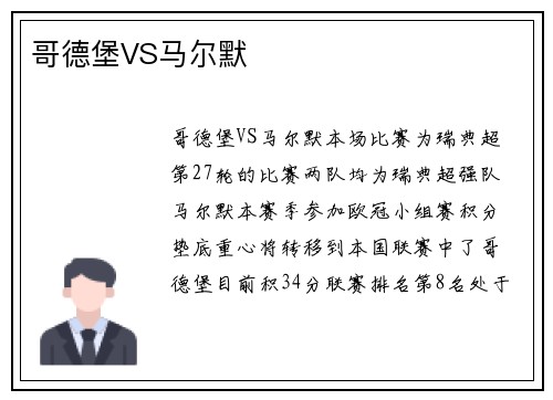 哥德堡VS马尔默